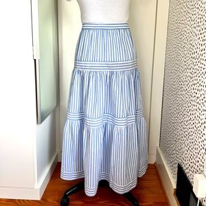 NWT Maxi Skirt in Blue/White Stripe by Pinch. 100% cotton. Size Large.
